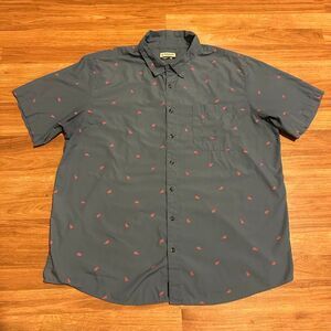 Magellan Outdoors Classic Fit Button Down Short Sleeve Shirt Blue | Men Size 2XL